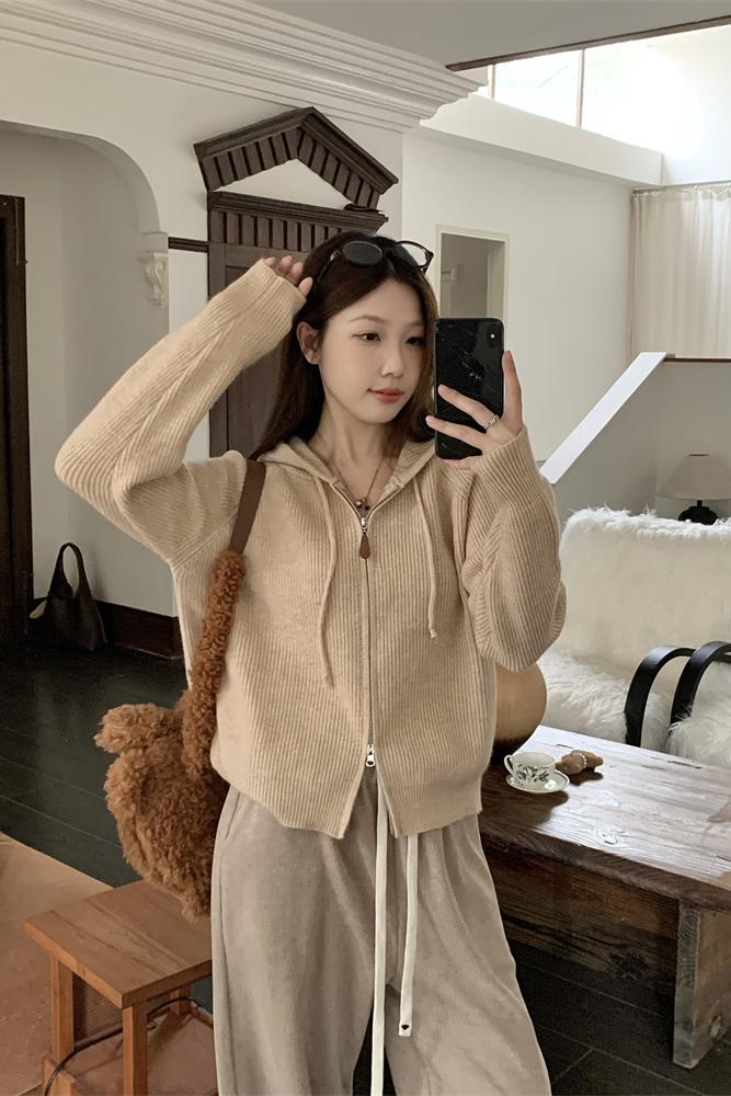 2025 Autumn Plus Size Women's Slimming Korean Style Knit Cardigan Sweater - Image 5