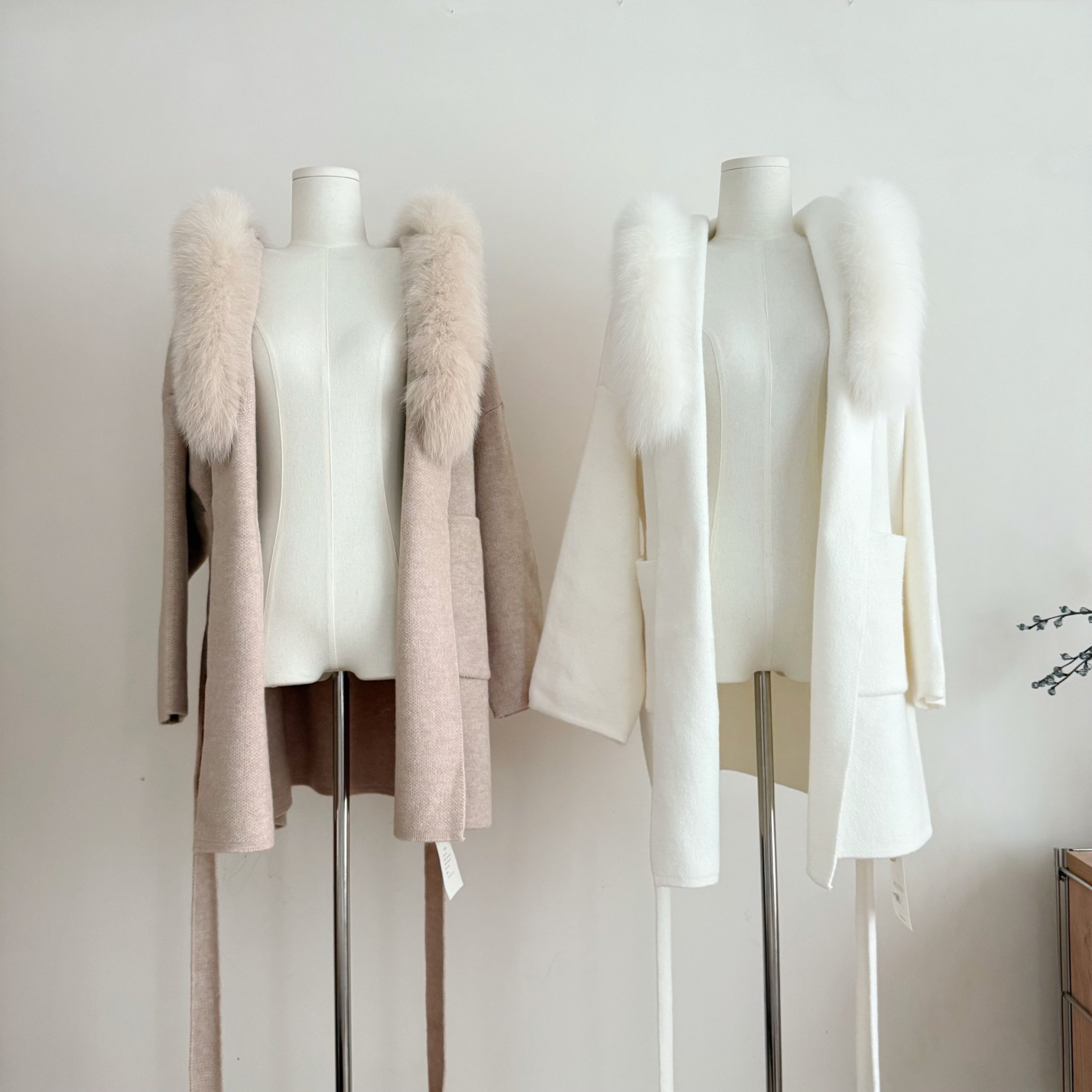 JustQin Fox Fur Collar Knit Cardigan Sweater Women 2025 Winter - Image 2