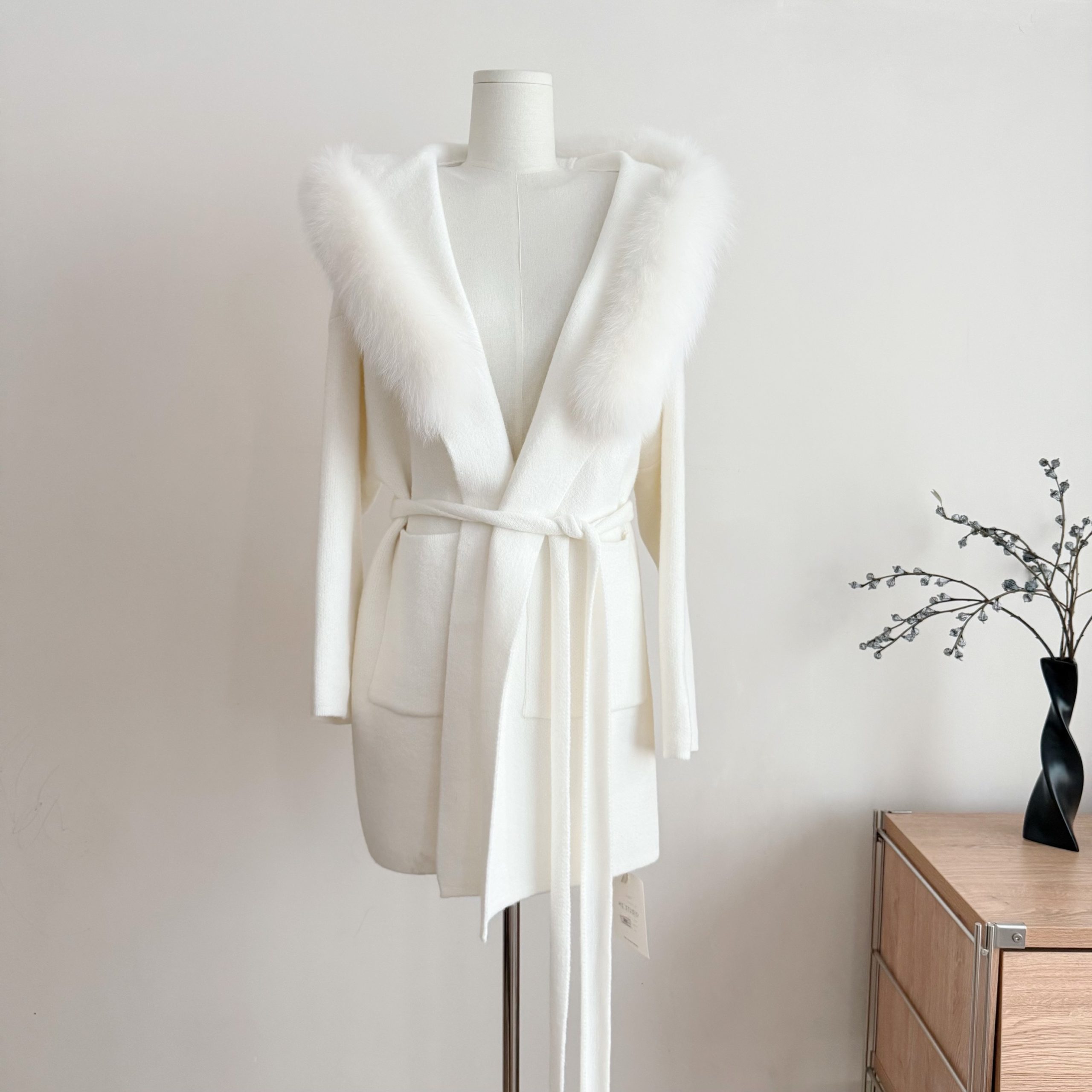 JustQin Fox Fur Collar Knit Cardigan Sweater Women 2025 Winter - Image 5