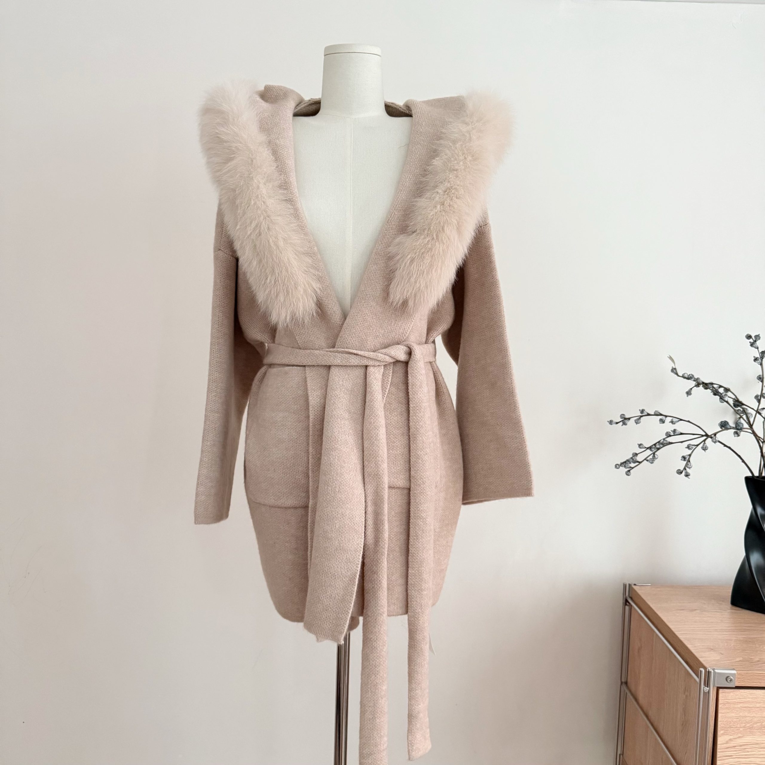 JustQin Fox Fur Collar Knit Cardigan Sweater Women 2025 Winter - Image 4