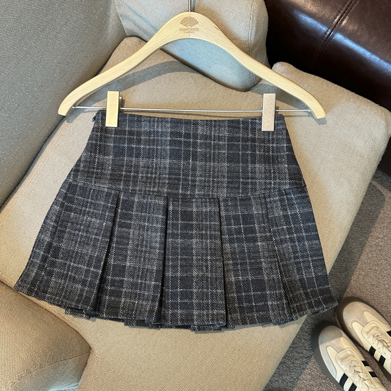 2026 Autumn Winter Korean Preppy Pleated Mini Skirt in Thin Wool Blend - Style 5d175c - Image 3