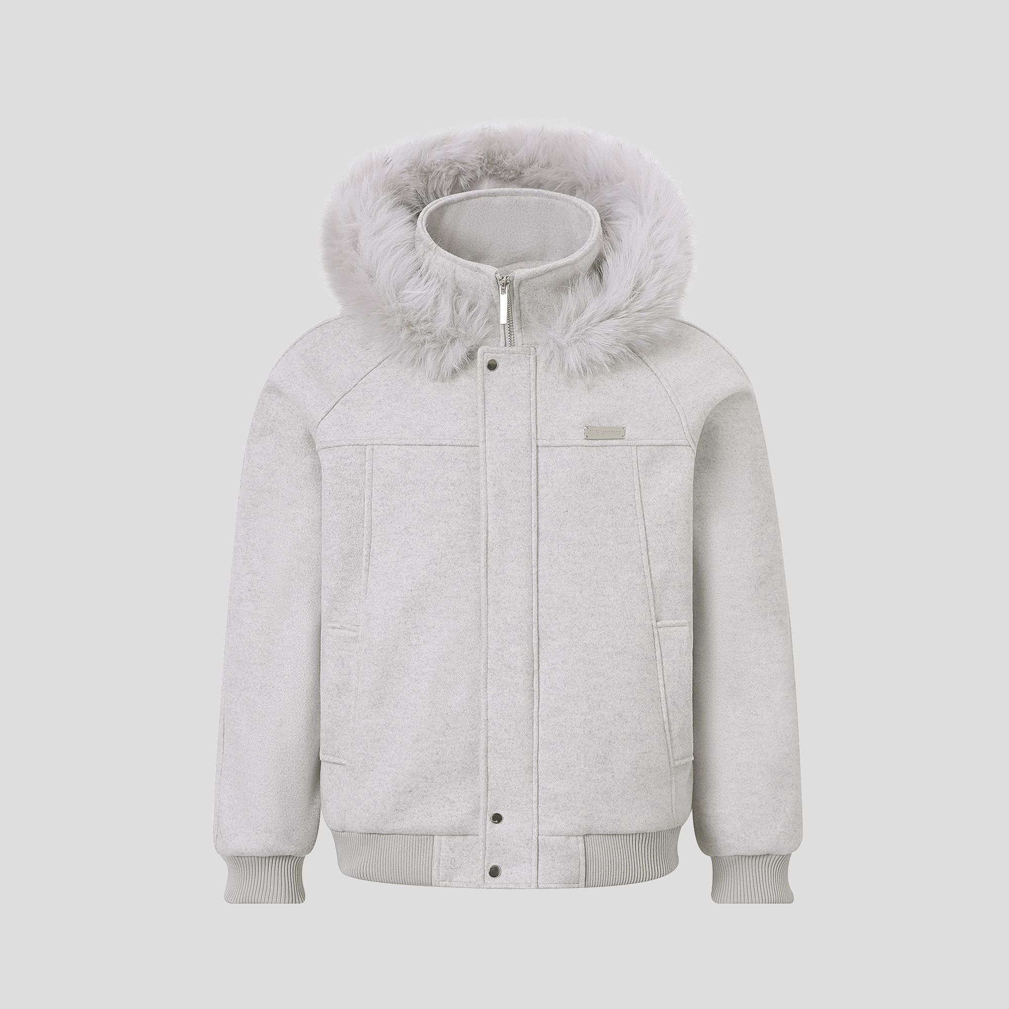 INSstudios American Retro Faux Fur Collar Padded Cotton Coat - Image 4