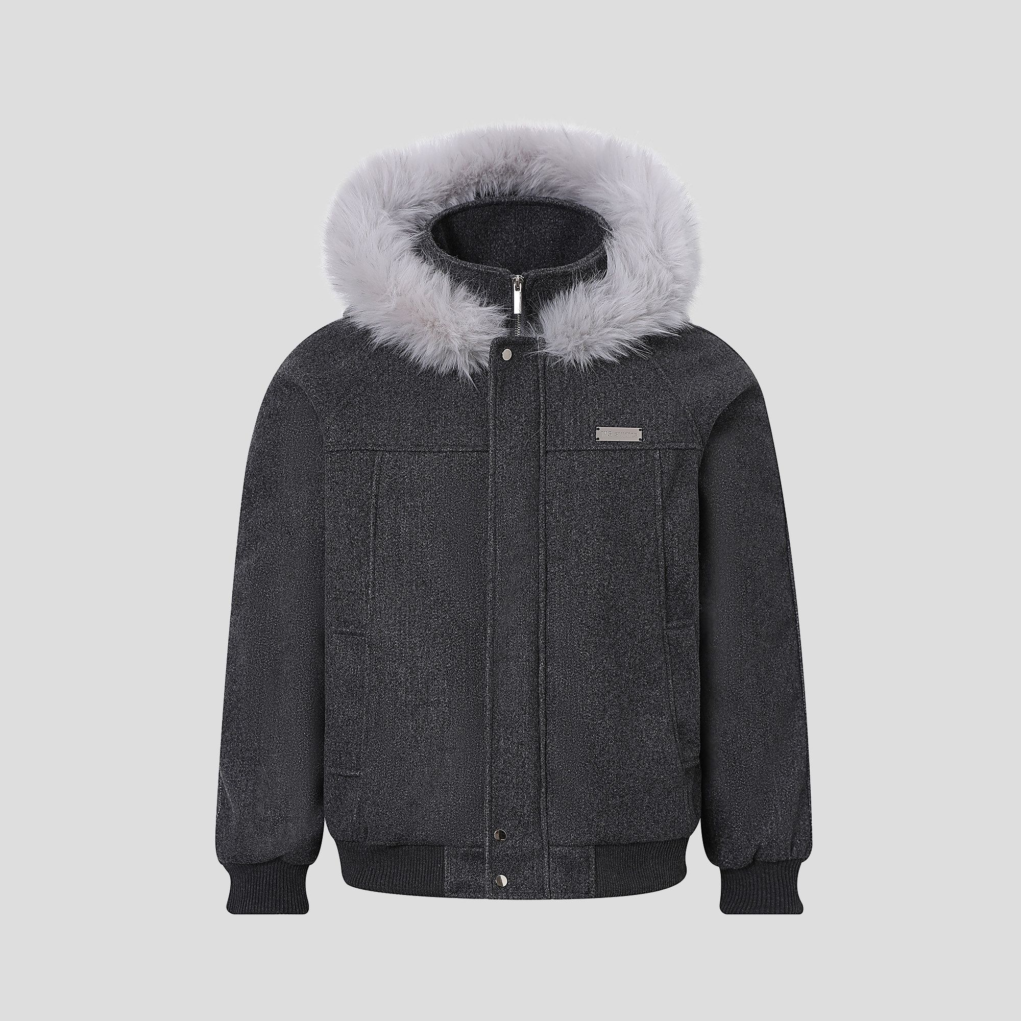 INSstudios American Retro Faux Fur Collar Padded Cotton Coat - Image 5
