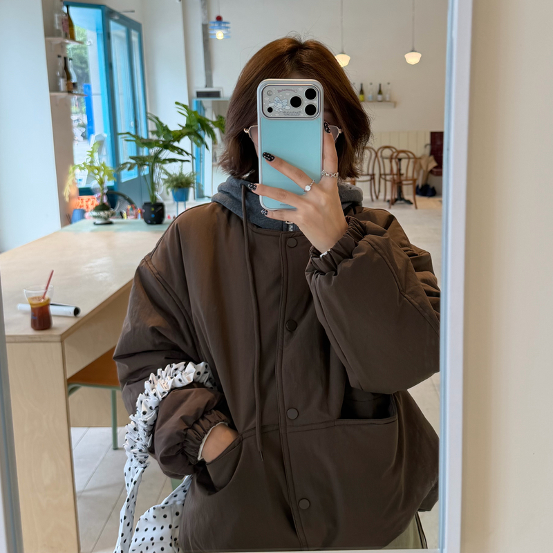 Women's Korean Style Hooded Cotton Padded Jacket Short Winter Coat 2026 - Image 2