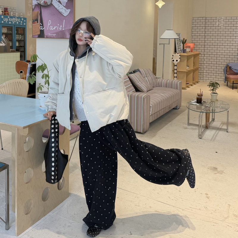 Women's Korean Style Hooded Cotton Padded Jacket Short Winter Coat 2026 - Image 3